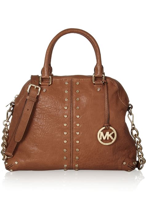 michael kors handbag brown|michael kors brown leather handbag.